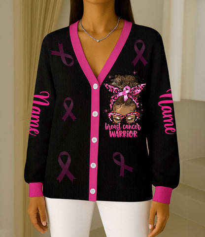 Custom Breast Cancer Knitted Cardigan UKTO5101002