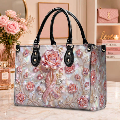 Personalized Breast Cancer Leather Handbag & Wallet NPTD6040802