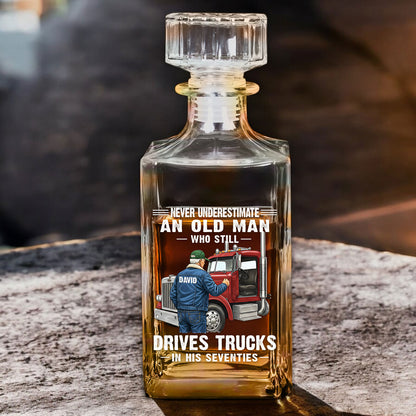 Custom Never Underestimate Drivers Trucks Decanter Set THHH6020301