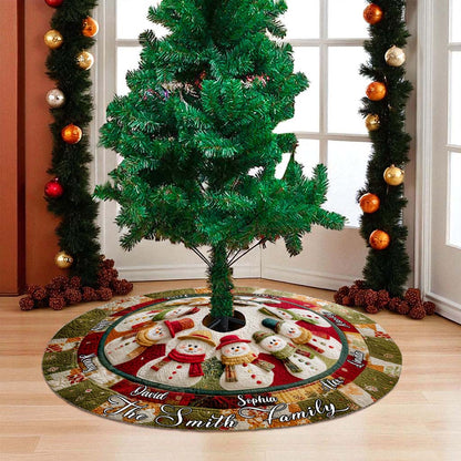 Personalized Snowman Family Christmas Tree Skirts QFHM5081005