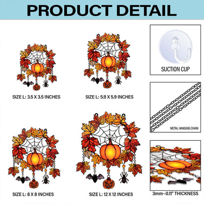 Autumn Halloween Faux Stained Glass Acrylic Suncatcher, Halloween Acrylic Window Hanging Suncatcher UKHA5050901