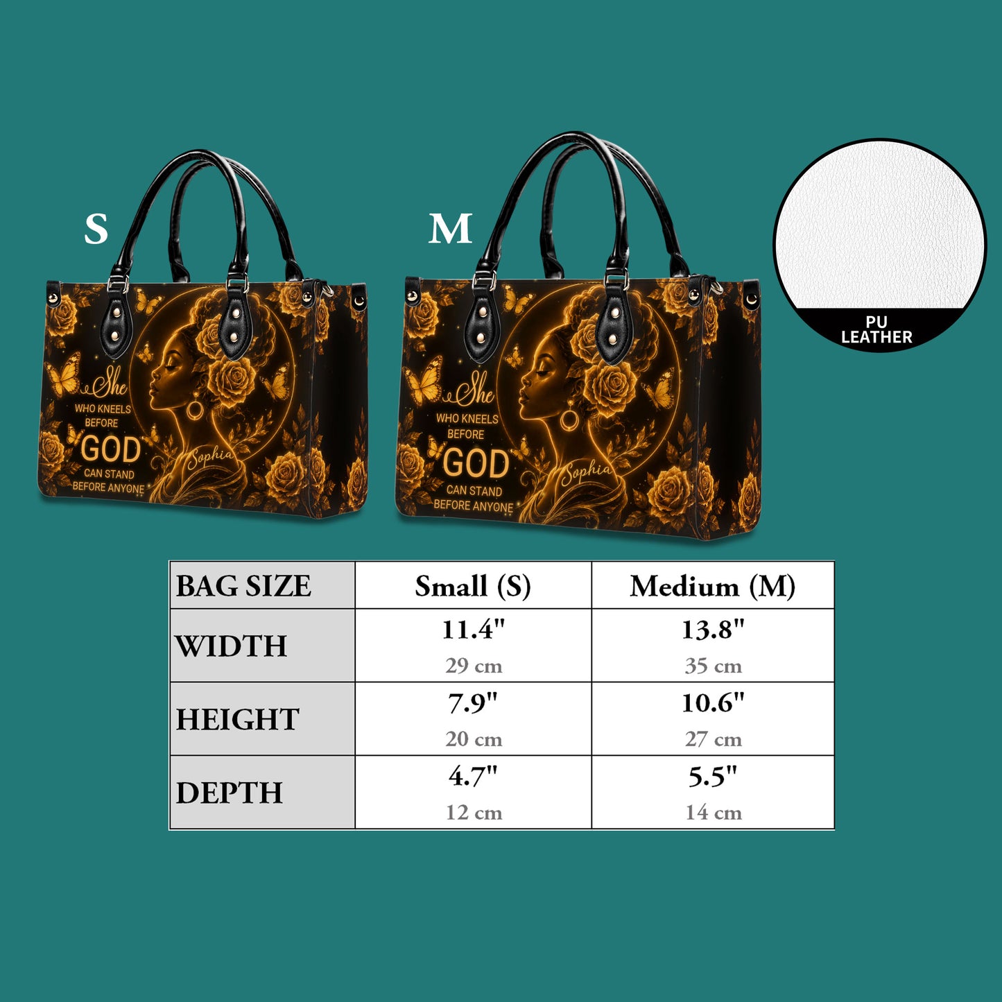 Personalized Christain Black Woman PU Leather Handbag, Afro Girl Gifts UKND6030602
