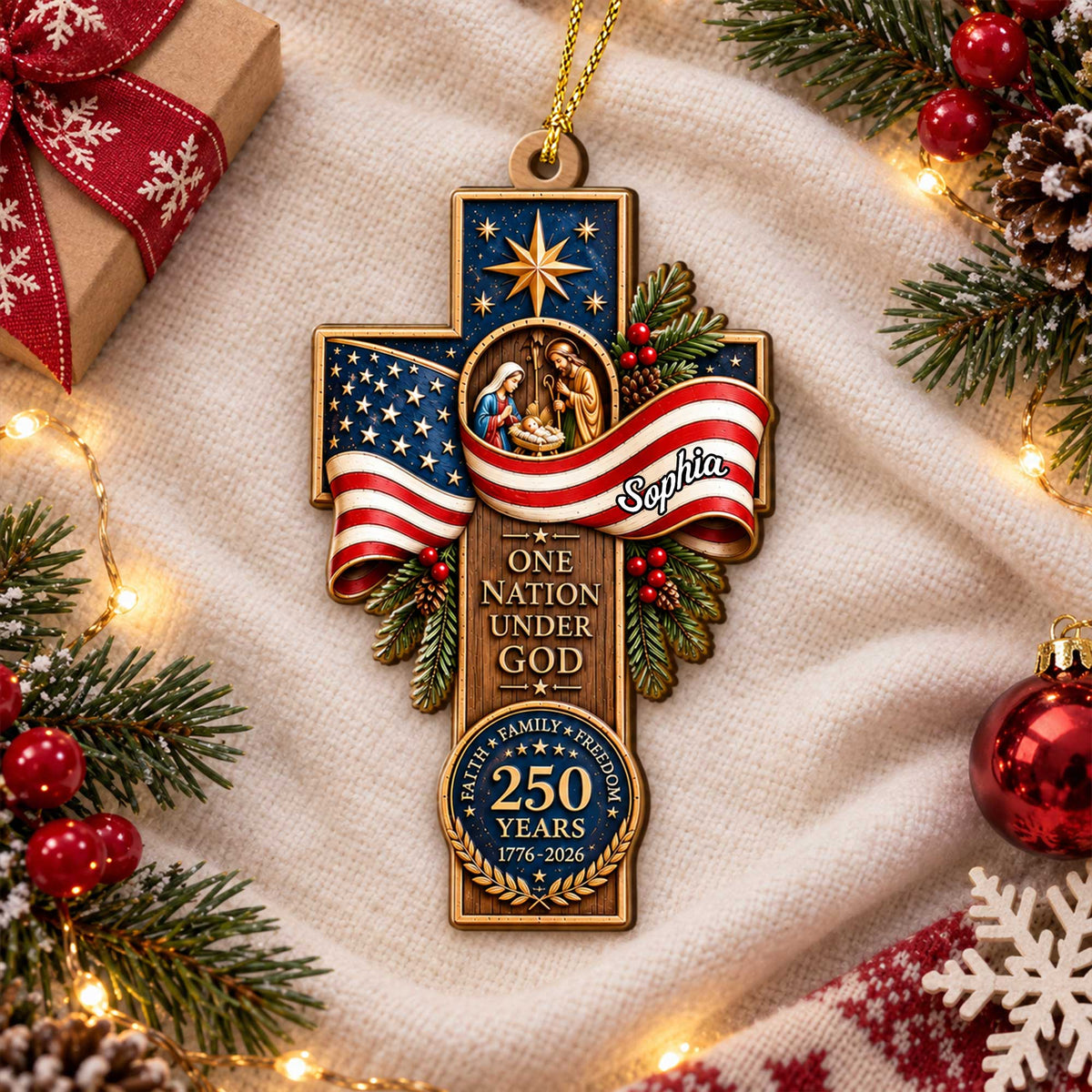 Custom Nativity Christmas Wood Ornament UKUU6160904