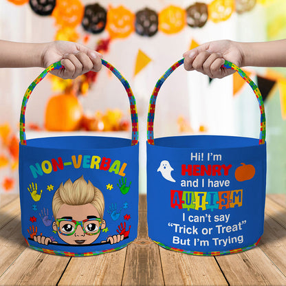 Personalized Autism Halloween Trick Or Treat Bag, Autism Awareness Halloween Gift NPNT4290803