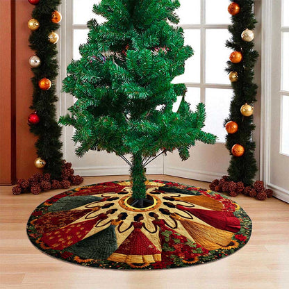 Black Women Christmas Tree Skirt QFND5231001
