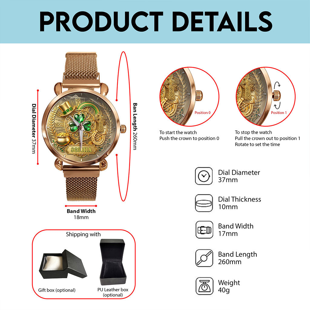 Custom Leaf Patrick Mesh Strap Quartz Watch THNT6130103
