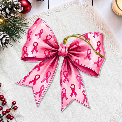 Bow Breast Cancer Acrylic Ornament UKND6090910