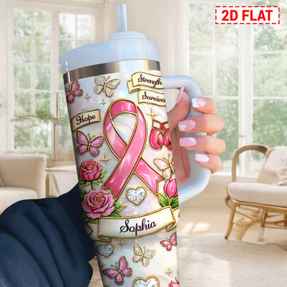 Personalized Breast Cancer Awareness 40 Oz Tumbler UKNT6070401