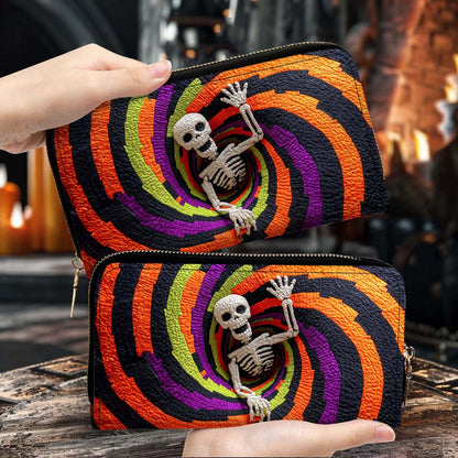 Personalized 3D Effect Printed Ghost Halloween Pu Leather Handbag QFHM5230907