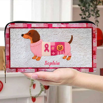 Personalized Dog Breast Cancer Leather Handbag UKTZ5280804