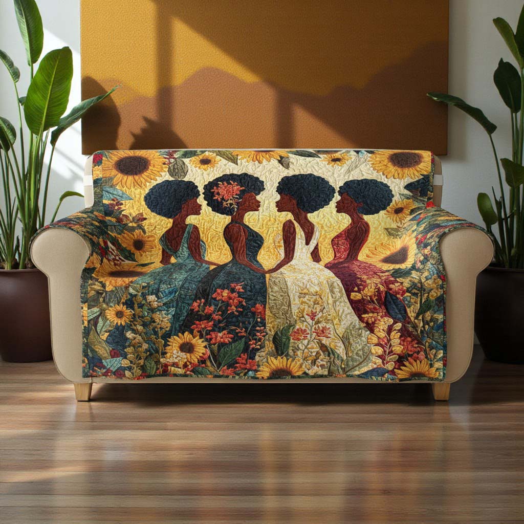 Black Women Quilted Sofa Cover QFTD5041104