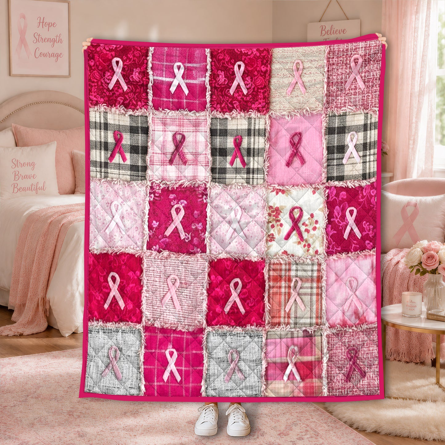Breast Cancer Quilt Blanket NPNT6060802
