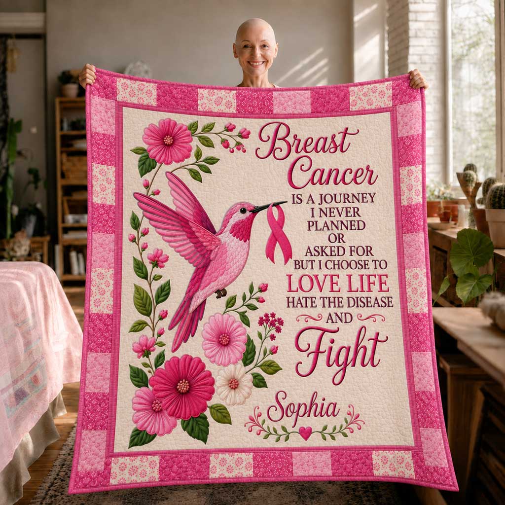 Personalized Breast Cancer Awareness Quilt Bedding Set QFTD6050802