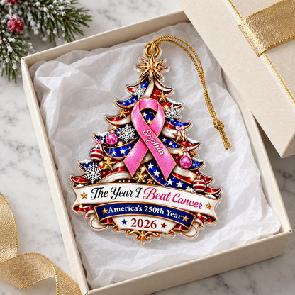 Personalized Breast Cancer Awareness 250th United States Ornament UKTD6100903