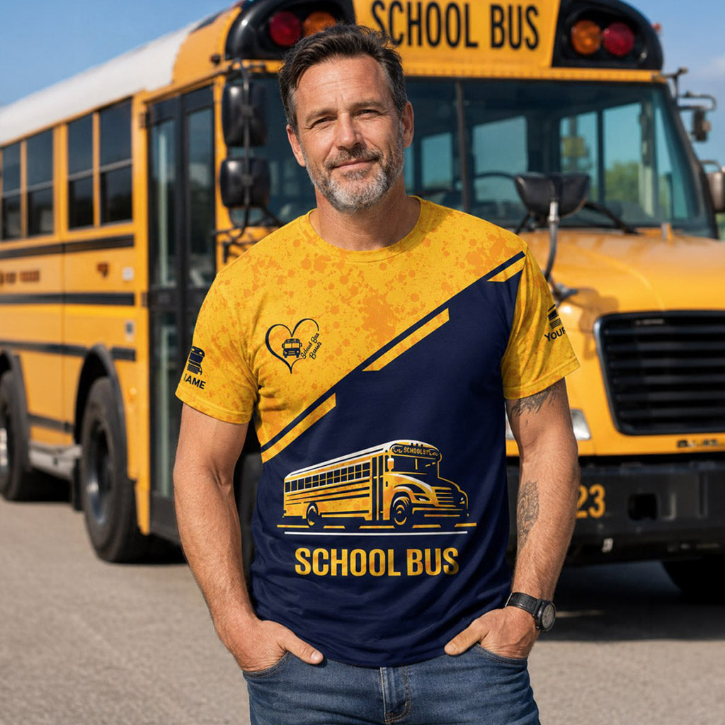 Custom School Bus Zipper Hoodie School Bus Driver Zipper Hoodie Golden School Bus 3D Zipper Hoodie UKND6270711