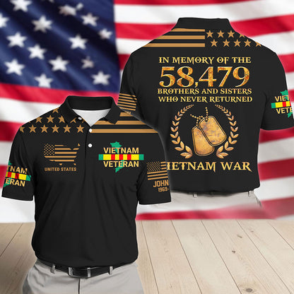 Personalized Vietnam Veterans Polo Shirt, Gifts For Vietnam Veterans UKUU6170402