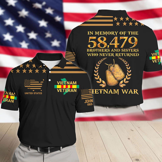 Personalized Vietnam Veterans Polo Shirt, Gifts For Vietnam Veterans UKUU6170402