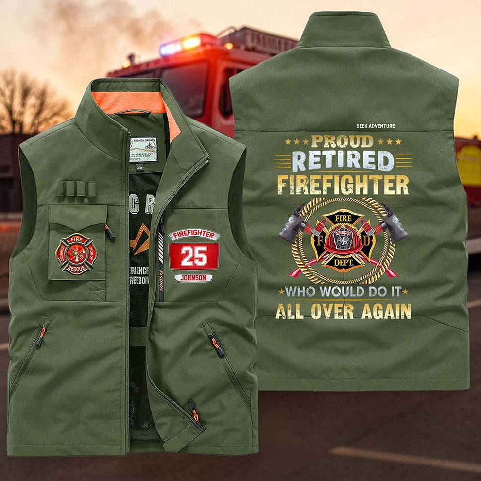 Personalized Firefighter Multi-Pocket Vest UKUU6050303 – Custom Gifts ...