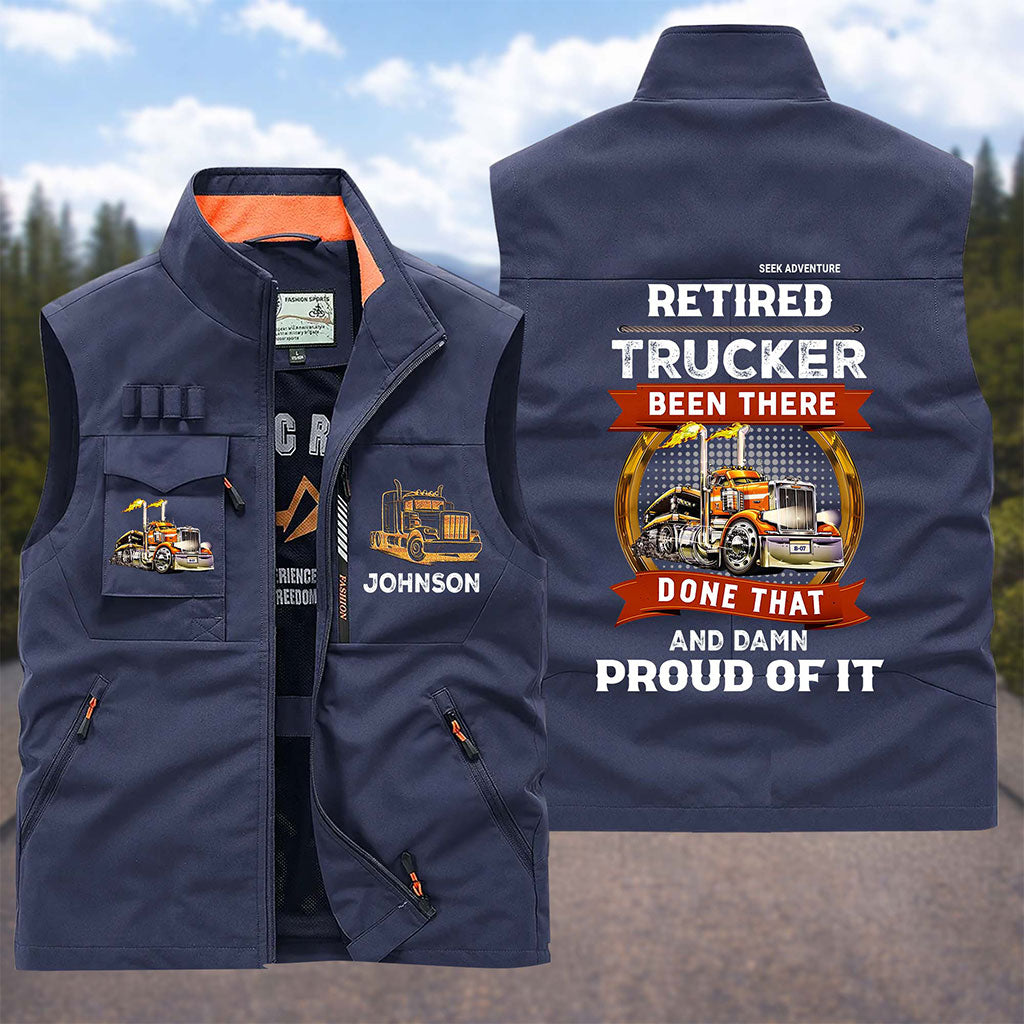 (CHECK SIZE CHART) Personalized Trucker Multi-Pocket Vest UKUU6030405