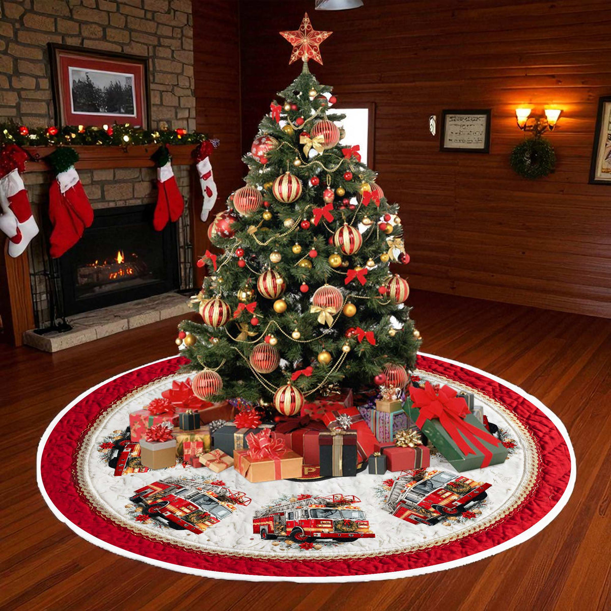 Firefighter Christmas Tree Skirt QFPY5241003