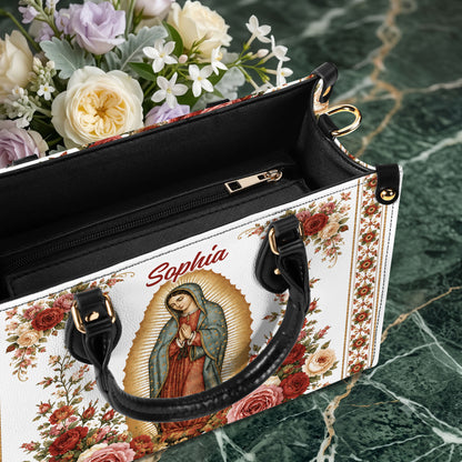 Custom Catholic Virgin Mary And Rose Handbag And Wallet, Our Lady of Guadalupe Gift PMTD6240604