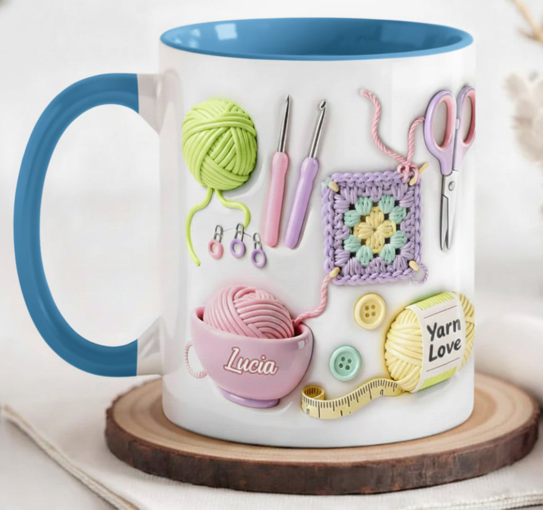 Custom Crochet Printed Faux 3D Ceramic Mug THHM6100106