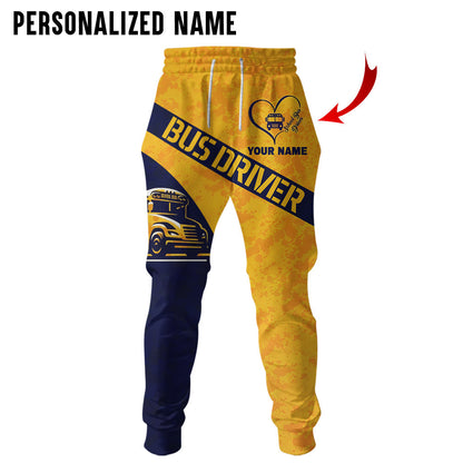 Custom School Bus Zipper Hoodie School Bus Driver Zipper Hoodie Golden School Bus 3D Zipper Hoodie UKND6270711