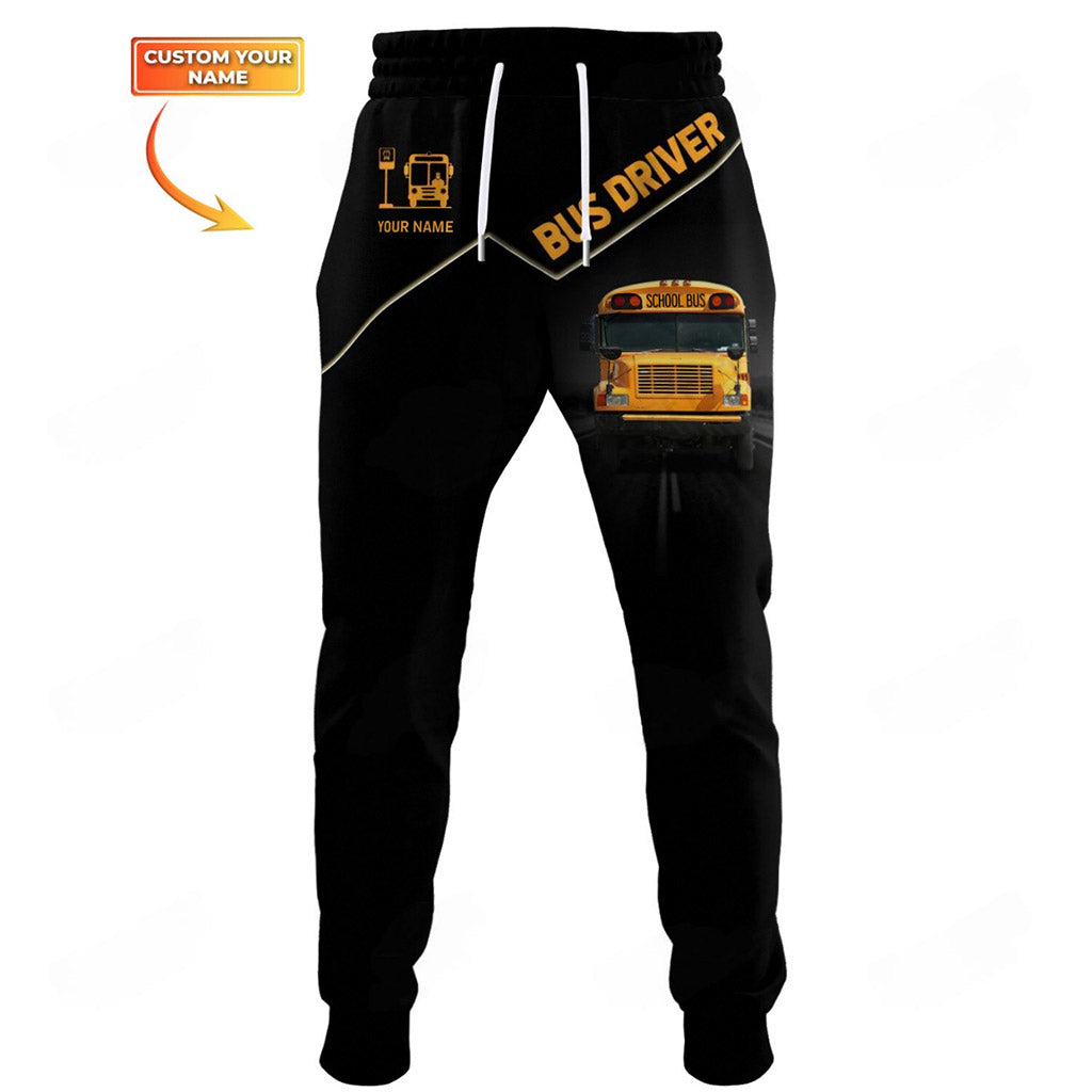 Custom Bus Driver Shirts School Bus 3D Shirts Black & Yellow UKND6270610