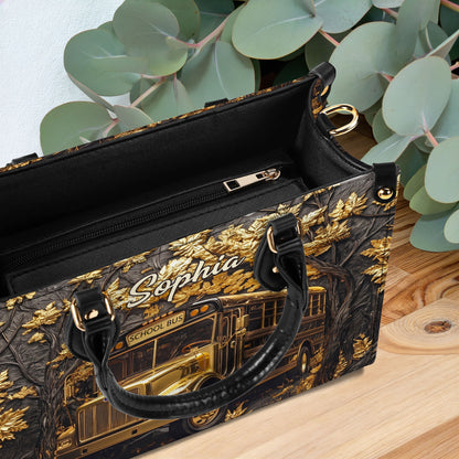 Personalized School Bus Driver Leather PU Handbag With Wallet UKTD6180601