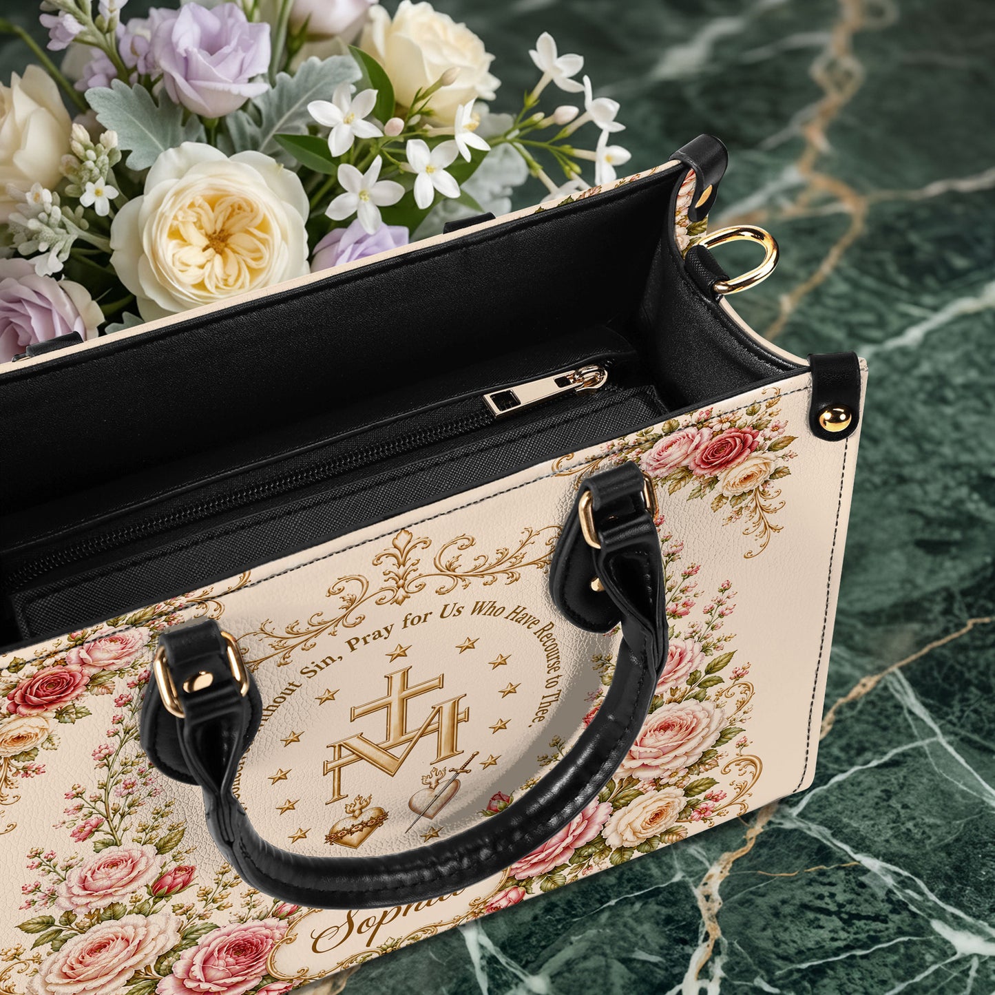 Miraculous Medal Handbag And Wallet, Virgin Mary Handbag And Wallet, Marian Cross PMTD6240606