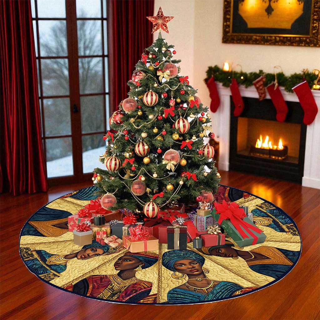 Black Women Christmas Tree Skirt QFND5221006