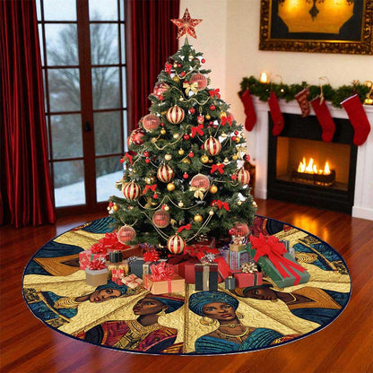 Black Women Christmas Tree Skirt QFND5221006