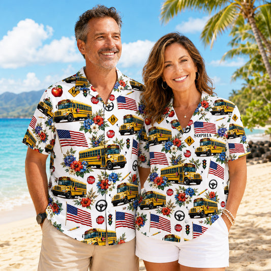 Personalized School Bus 250th Hawaiian Shirt NPND6260601