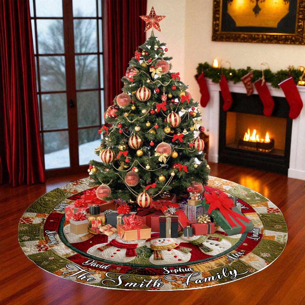 Personalized Snowman Family Christmas Tree Skirts QFHM5081005