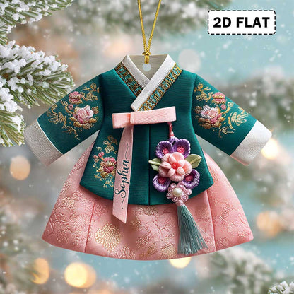 2D FLAT Personalized Korea Hanbok Acrylic Ornament QFND5100904