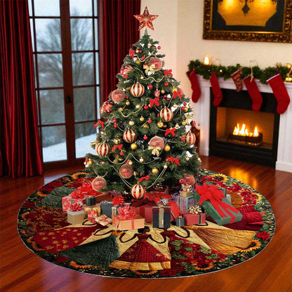 Black Women Christmas Tree Skirt QFND5231001