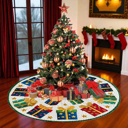 Christmas Tree Skirt with Colorful Gift Box QFHM5281003