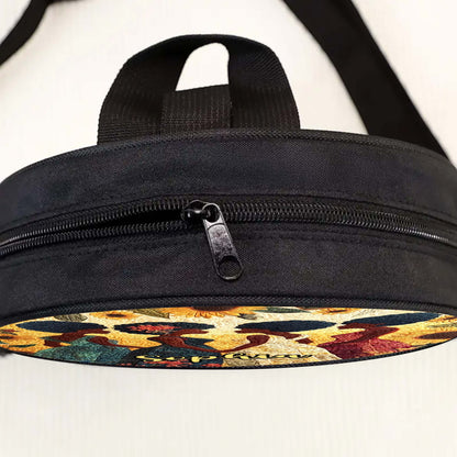 Custom Name Afro Girl PU Leather Round Crossbody Bags THUU6050301