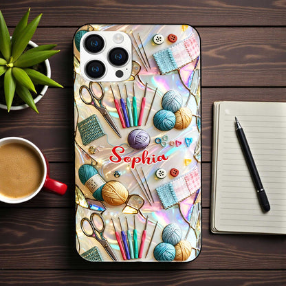 Custom Crochet Faux Stained Glass Phone Case THHH6210103