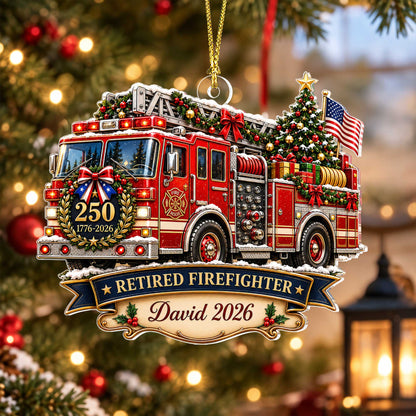 Personalized Firefighter 250 Years Of Freedom America Ornament UKUU6150912