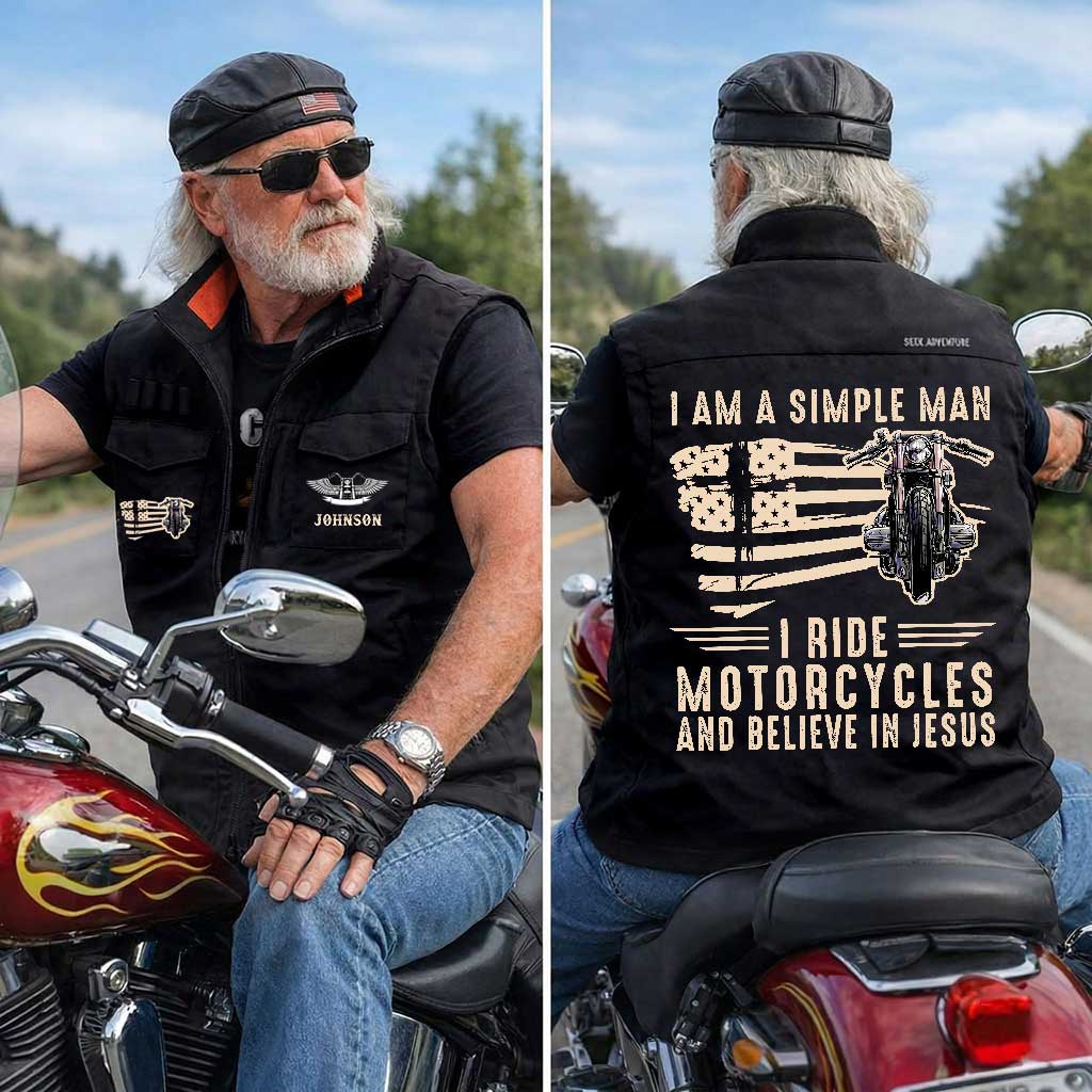 (CHECK SIZE CHART) Personalized Motorcycle Multi-Pocket Vest UKND6220402