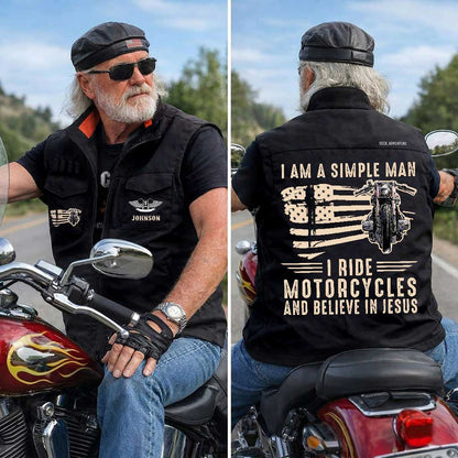 (CHECK SIZE CHART) Personalized Motorcycle Multi-Pocket Vest UKND6220402