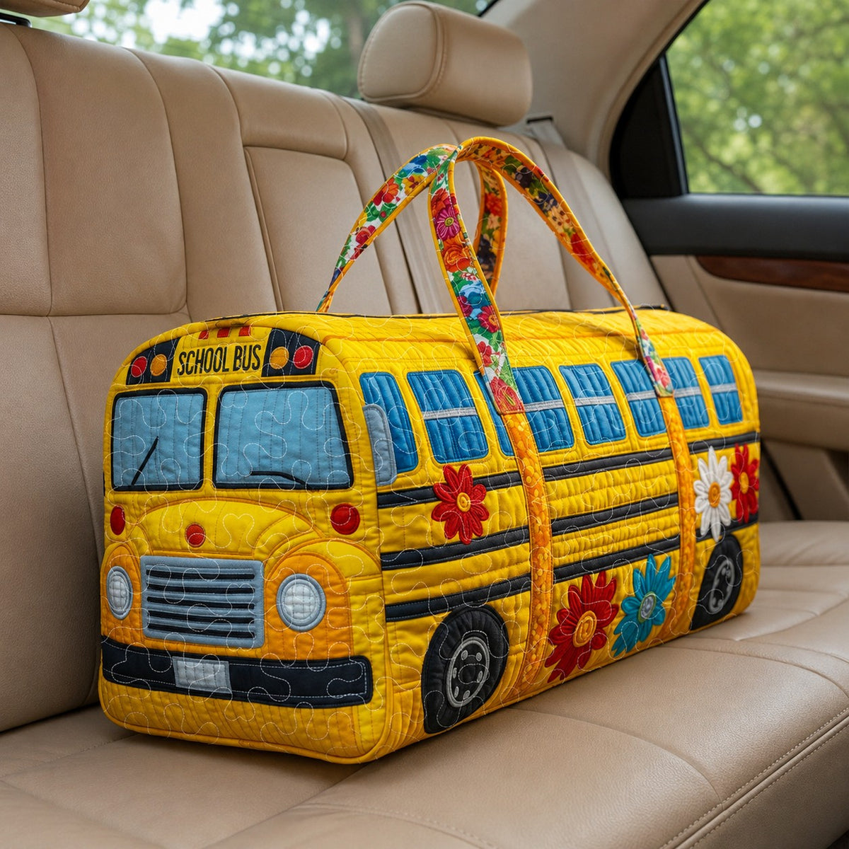School Bus Quilted Duffle Bag QFTD6230104