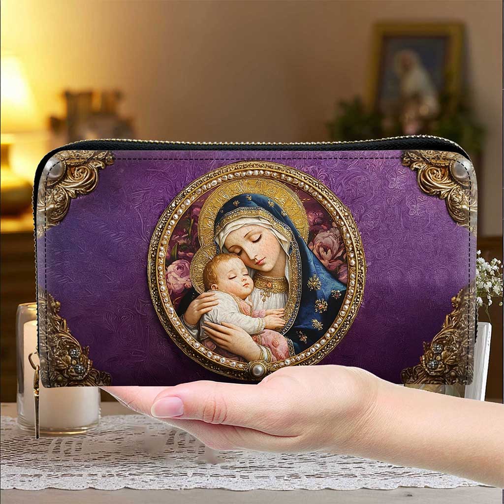 Virgin Mary And Baby Jesus PU Leather Handbag Gift For Women UKND5110902