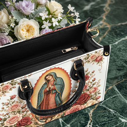 Custom Catholic Virgin Mary And Rose Handbag And Wallet, Our Lady of Guadalupe Gift PMTD6240605