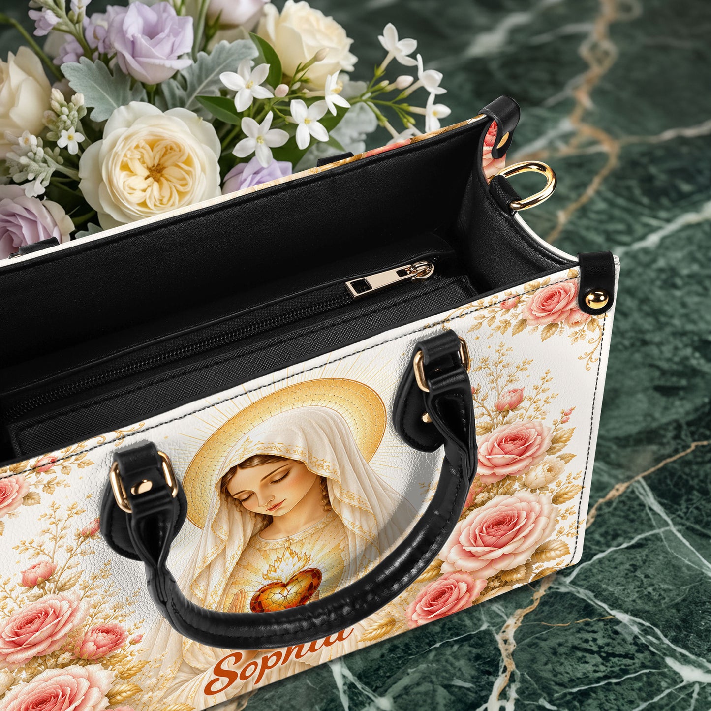 Virgin Mary And Rose Handbag And Wallet PMTD6240603