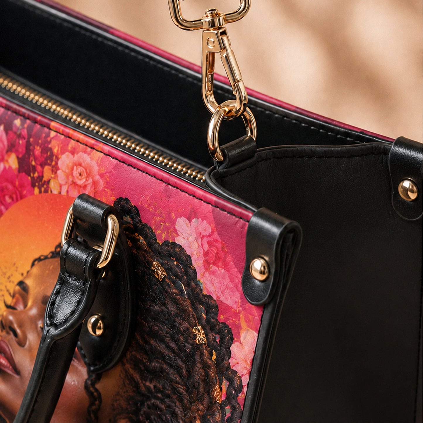 Black Women Leather PU Leather Handbag QFTD6230503