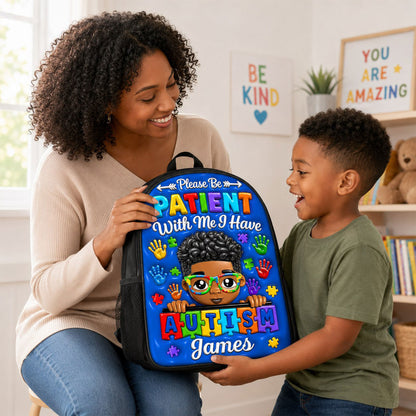Personalized Autism Kid Backpack, Back To School Bag for Autistic Child UKND6150704