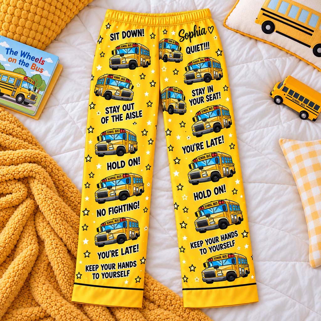 Personalized School Bus Driver Satin Pajama Set UKHM6201009