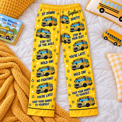Personalized School Bus Driver Satin Pajama Set UKHM6201009